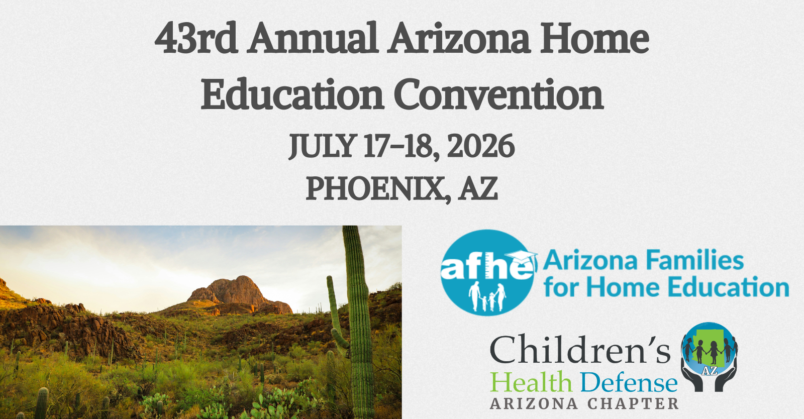 43rd Annual Arizona Home Education Convention & Safe Tech Workshop